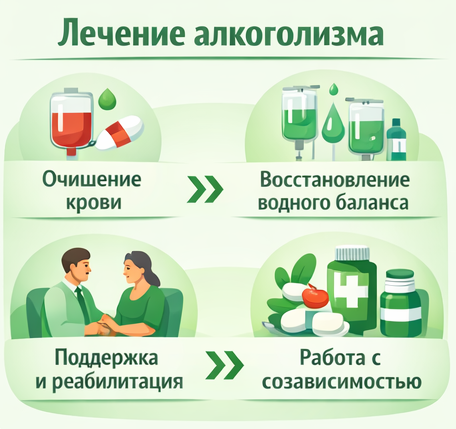 лечение алкоголизма в Чехове этапы
